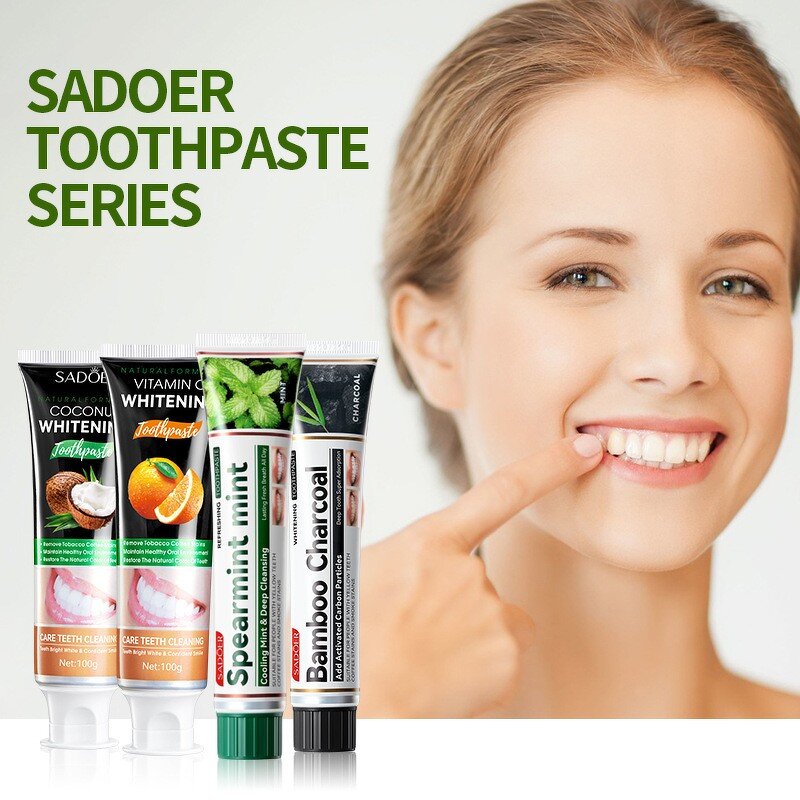 Toothpaste - OEM SADOER Private Label - Vitamin C Cleaning Oral Care Gingival Protection Coconut Mint Herbal Whitening