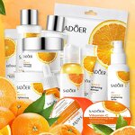 Skin Care Set - Private Label SADOER Wholesale - Vitamin C Exfoliating Moisturizer Cream Smooth Essence Whitening