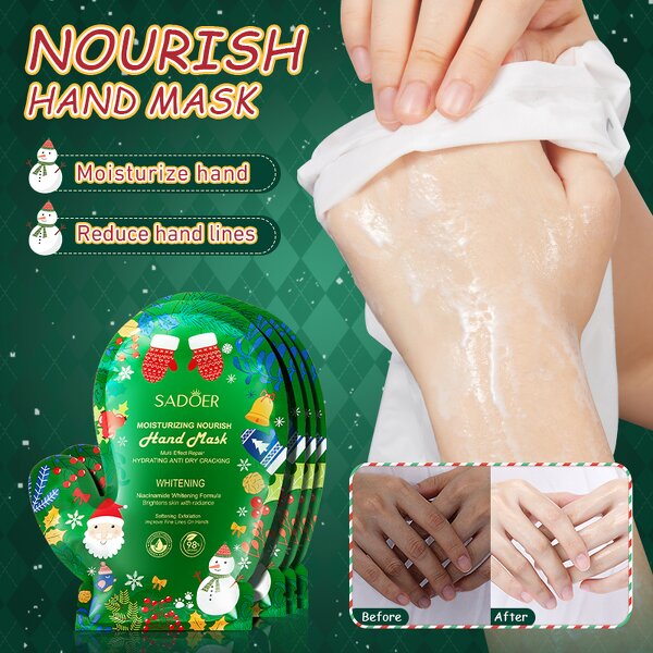 Hand Mask - SADOER Christmas - Nicotinamide Moisturizing Glove Nourishing Peel off Whitening