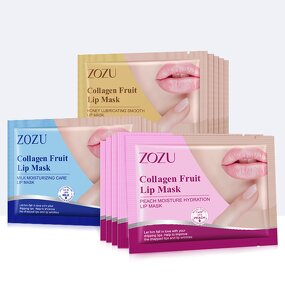 Lip Mask Sheet - ZOZU Private Label - Collagen Milk Peach Honey Moisturizing Smooth for Dry Lips