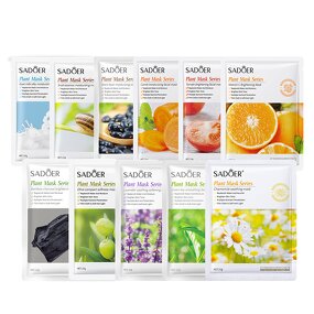 Facial Sheet Mask - SADOER - Rose Aloe Vera Green Tea Milk Snail Oil Control Blackhead Remover