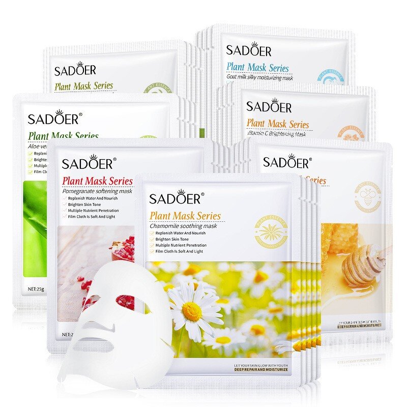 Facial Essence Mascarillasl - OEM SADOER - Honey Rose Coconut Green Tea Aloe Vera Vitamin c