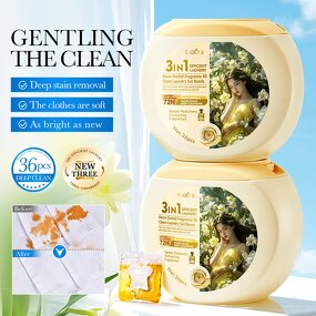 Laundry Detergent Pods - SADOER Freesia OEM Private Label - Lasting Fragrance Softens Clothes Washing Cleaning Gel Beads