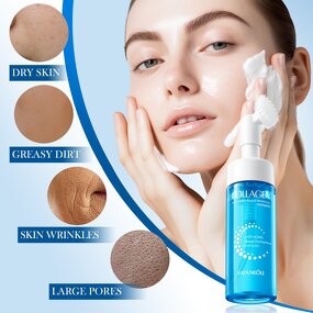 Facial Cleanser - FAYANKOU Korea Private Label - Collagen Anti Wrinkle Repair Hydrating Cleaning Bubbles Brush