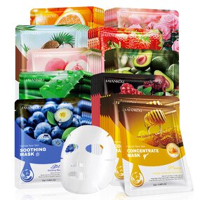 Facial Mask - FAYANKOU - Avocado Strawberry Peach Aloe Rose Natural Moisturising Hydrating