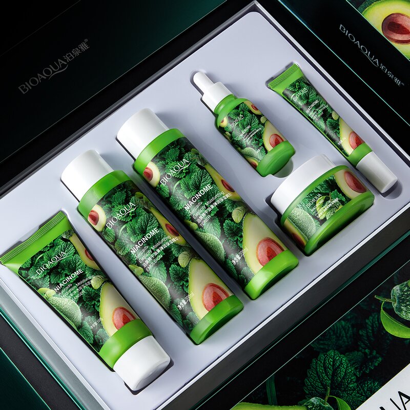 Skin Care Set - BIOAQUA Custom Korean Private Label - Avocado Mint Moisturizing Anti-wrinkle