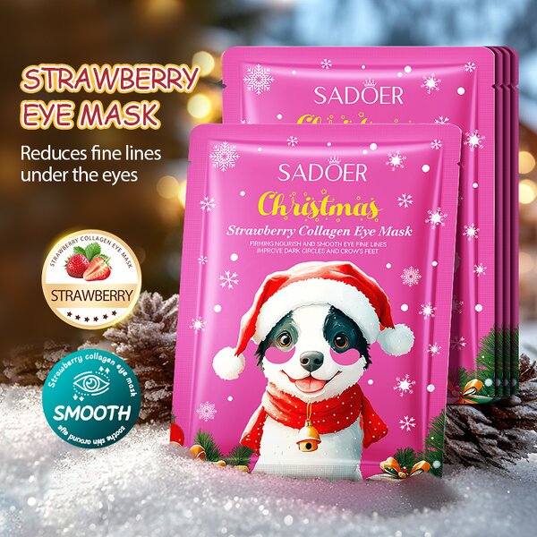 Eye Mask - SADOER Christmas - Avocado Blueberry Strawberry Collagen Soothing Moisturizing