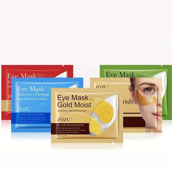 Eye Mask - ZOZU Factory Price - 24k Gold Vegan Anti-wrinkle Butterfly Red Pomegranate Mung Bean Cold Patches