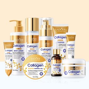Face Cleanser Set - OEM SADOER Gold Bone Collagen - Water Hydrating Repair Cream Whitening