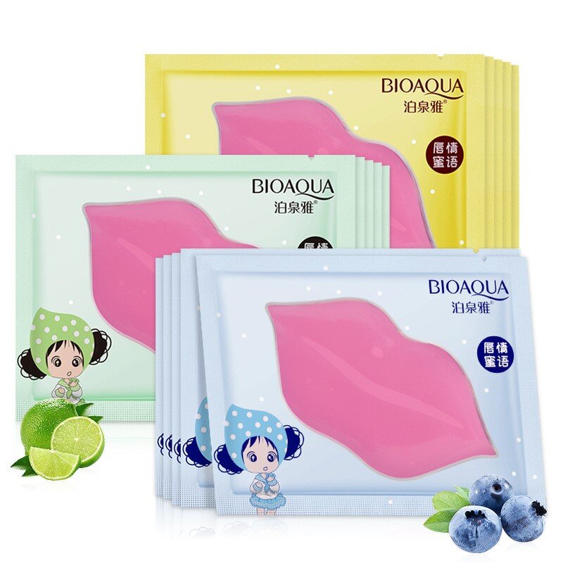 Lip Mask - Private Label BIOAQUA - Blueberry Green Lemon Moisturizing Smooth and Tender Collagen Hydrogel