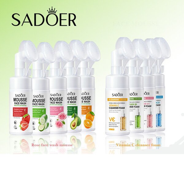 Facial Cleanser - SADOER Organic Natural - Aloe Vera Cleansing Mousse Pore Brush Oil Control