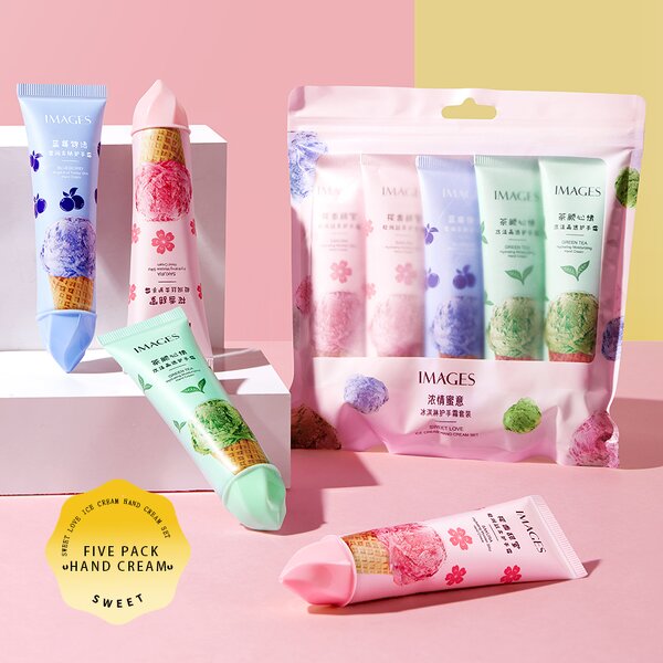 Hand Cream Gift Set - IMAGES Hot Selling Private Label - Ice Cream Green Tea Hydrating Glossier Nourishing Anti Dry Crack