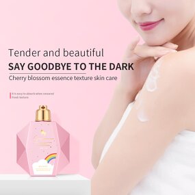Body Lotion - Korean - Cherry Blossoms Nourishing Lock Water Fast Whitening Brightening Leave Fragrance for Black Skin