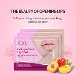Lip Mask Sheet - ZOZU Private Label - Collagen Milk Peach Honey Moisturizing Smooth for Dry Lips
