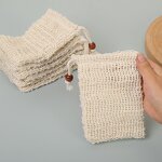 Soap Bag Manufacturer - Custom Logo Natural Sisal Mesh Net Waste Plastic-Free Foaming Drying