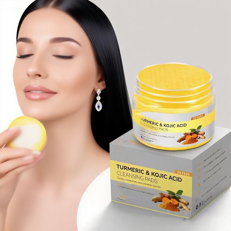Cleansing Pads Manufacturer - Kojic Acid Turmeric 50 Pcs Exfoliation Vitamin B5 Vitamin C