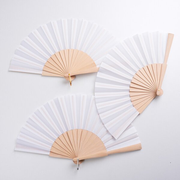 Hand Fan Manufacturer - Wholesale Custom Logo Bamboo Wooden Printed Hand Held Folding