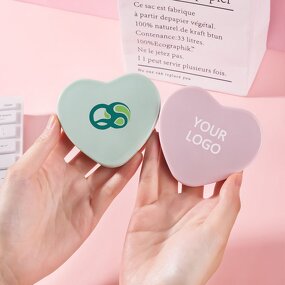 Mirror Manufacturer - UV Printing Multi Color Travel 2-Sided Heart Shaped Portable Purse