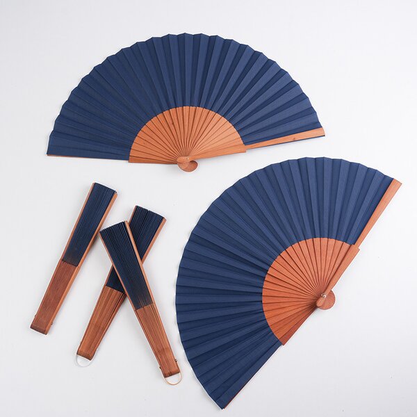 Hand Fan Manufacturer - Custom Logo 13Inch Large Folding Clack Plastic Decorate Festivals Accessories Gifts