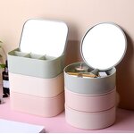 New Arriving Makeup Mirror with Storage Boxes Versatile Portable Hand Mirror Student Table Mirror