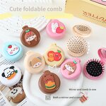 Hairbrush Manufacturer - Portable Mini Folding Comb With Mirror Air Cushion ABS Nylon Pins Travel