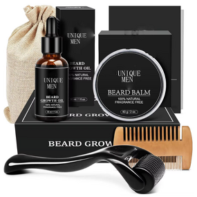 Beard Grooming Kit Manufacturer - Beard Grooming Kit All Natural Beard Oil Balm Orange Comb Roller Christmas Gift