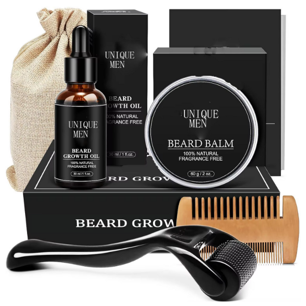 Beard Grooming Kit Manufacturer - Beard Grooming Kit All Natural Beard Oil Balm Orange Comb Roller Christmas Gift