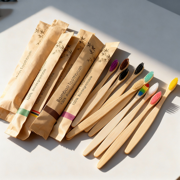 Toothbrush Manufacturer - High Quality Disposable Colorful Bristles Individual Package Wooden Adults