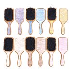 Hair Brush Manufacturer - New Hair Brush Wooden Resin Back Flower Acetate Bamboo Boar Bristle