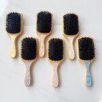 Hair Brush Manufacturer - New Hair Brush Wooden Resin Back Flower Acetate Bamboo Boar Bristle