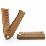 Beard Comb Manufacturer - Custom Logo Green Sandalwood Wooden Folding 100% Natural
