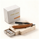 Shaving Razor Manufacturer - Custom Logo Beard Folding Professional Straight Edge Wooden Handle Stainless Steel