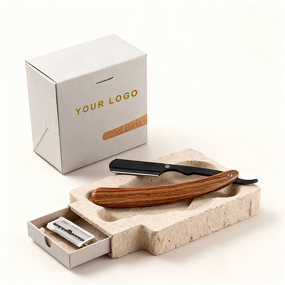 Shaving Razor Manufacturer - Custom Logo Beard Folding Professional Straight Edge Wooden Handle Stainless Steel