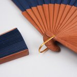 Hand Fan Manufacturer - Custom Logo 13Inch Large Folding Clack Plastic Decorate Festivals Accessories Gifts