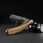 Shaving Razor Manufacturer - Custom Logo Beard Folding Professional Straight Edge Wooden Handle Stainless Steel