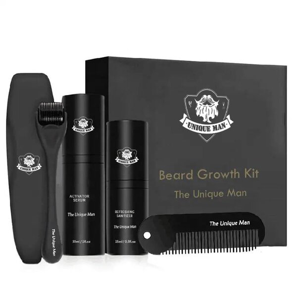 Beard Grooming Kit Manufacturer - Best Selling Premium Strengthens Oil Kit With Derma Roller