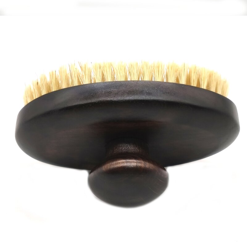 Body Brush Manufacturer - Custom Logo Dry Body Sandalwood Sisal Bristle Dark Color Handle