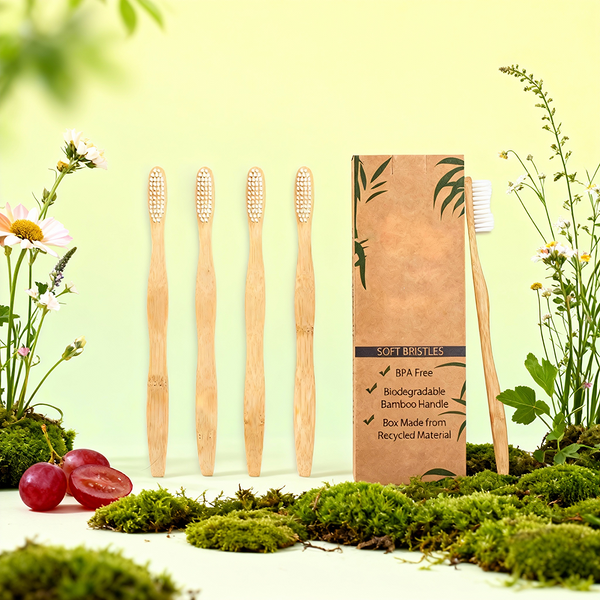 Toothbrush Set Manufacturer - Hot Selling Bamboo 8 Pieces BPA Free Soft Bristles Eco-Friendly Travel Set