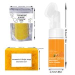 Skincare Set Manufacturer - OEM 4 Pcs Turmeric Facial Wash Lemon Kojic Acid Brightening Exfoliating Pad