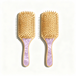 Hair Brush Manufacturer - Factory Custom logo Padded Cushion Acetate Wood Bamboo Curly Detangler