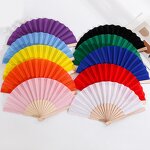 Hand Fan Manufacturer - Wholesale Custom Design Bamboo Wooden Printed Hand Held Folding