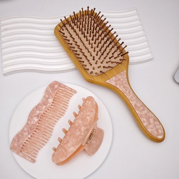 Hair Brush Set Manufacturer - New Design Top Quality Boutique Hair Clip Comb Acetate Bamboo Logo