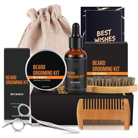 Beard Care Kit Manufacturer - Private Label Mens Beard Oil Shaving Knife Comb Wax Balm Gentlemen