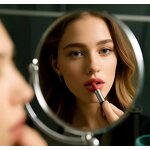 Makeup Mirror Manufacturer - Custom Logo 5X/10X/20X Rotation Double Sided Vanity Frame Cosmetic Makeup Mirror with Led Light