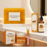 Soap Set Manufacturer - Skincare Dark Spot Removal Vitamin C Turmeric Oil & Kojic Acid Foam Soap Set