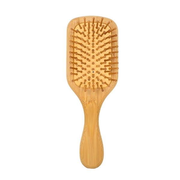Hair Brush Manufacturer - Wholesale Natural Bamboo Wooden Portable Paddle Airbag Massage Comb with Wooden Handle