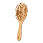 Scalp Massage Comb Manufacturer - Eco-friendly Natural Bamboo Wooden Massage Oval Paddle Steel Teeth Comb