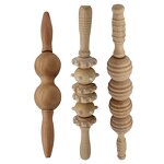 Body Massage Stick Manufacturer - Custom Logo Natural Wooden Therapy Lymphatic Drainage Wooden Stick Massager Back Roller