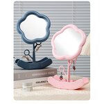 Makeup Mirror Manufacturer - Custom Logo Portable Desktop Sunflower Flower Makeup Mirror Single-Sided Plastic Rotatable Travel Mirror