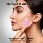 Facial Massage Tool Manufacturer - Custom logo Wholesale Natural Crystal Facial Jade Roller Gua Sha Pink White Gemstone Tool